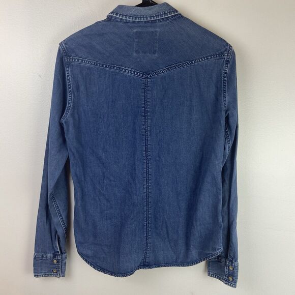American Eagle Outfitters Denim Shirt Women’s Favorite Fit Button Up Size Small - Picture 2 of 4